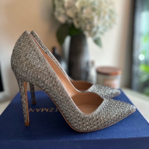 Stuart Weitzman Anny 105 Silver Heels - Picture 3 of 4